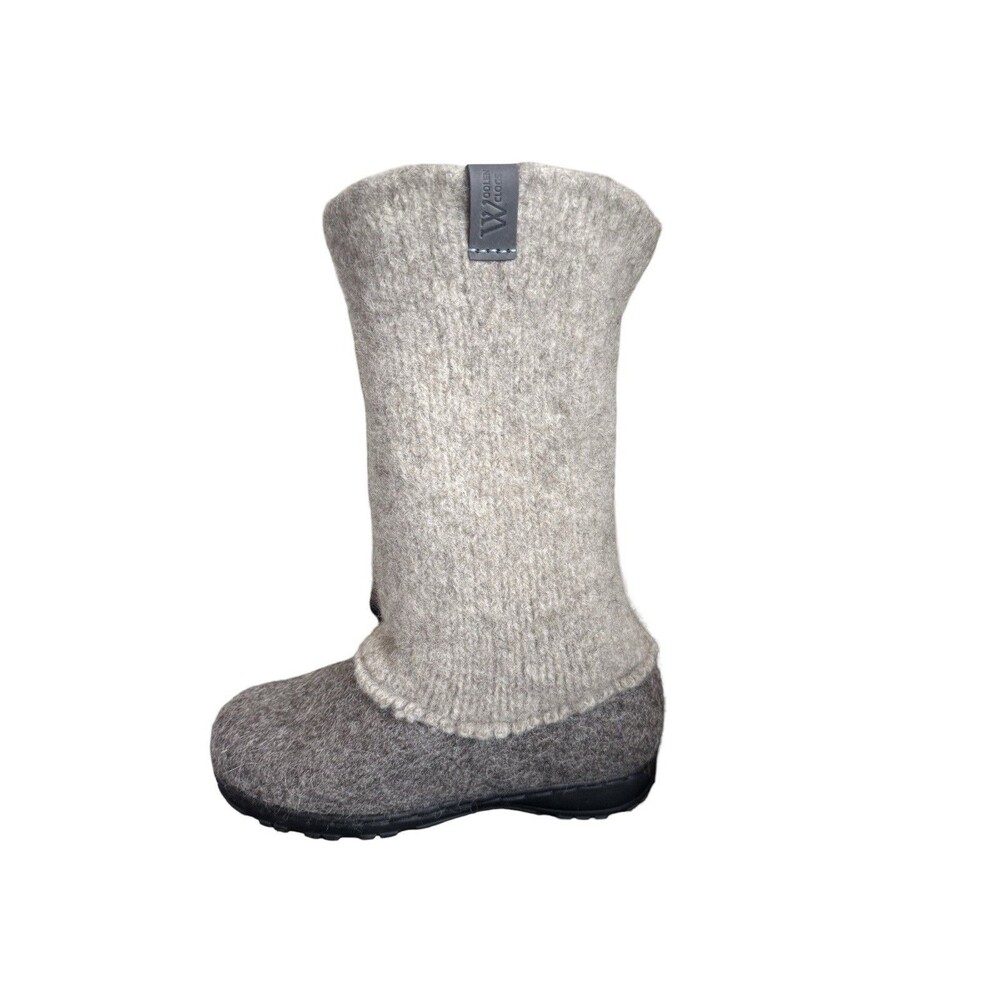 Woolenclogs Felted Gray  winter boots  knitted uppers Flavo Women’s Size 6